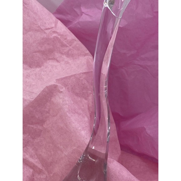 Hand Blown Crystal 10"Tx2"W Swan Paper Weight Crystal Clear MCM - Picture 6 of 9